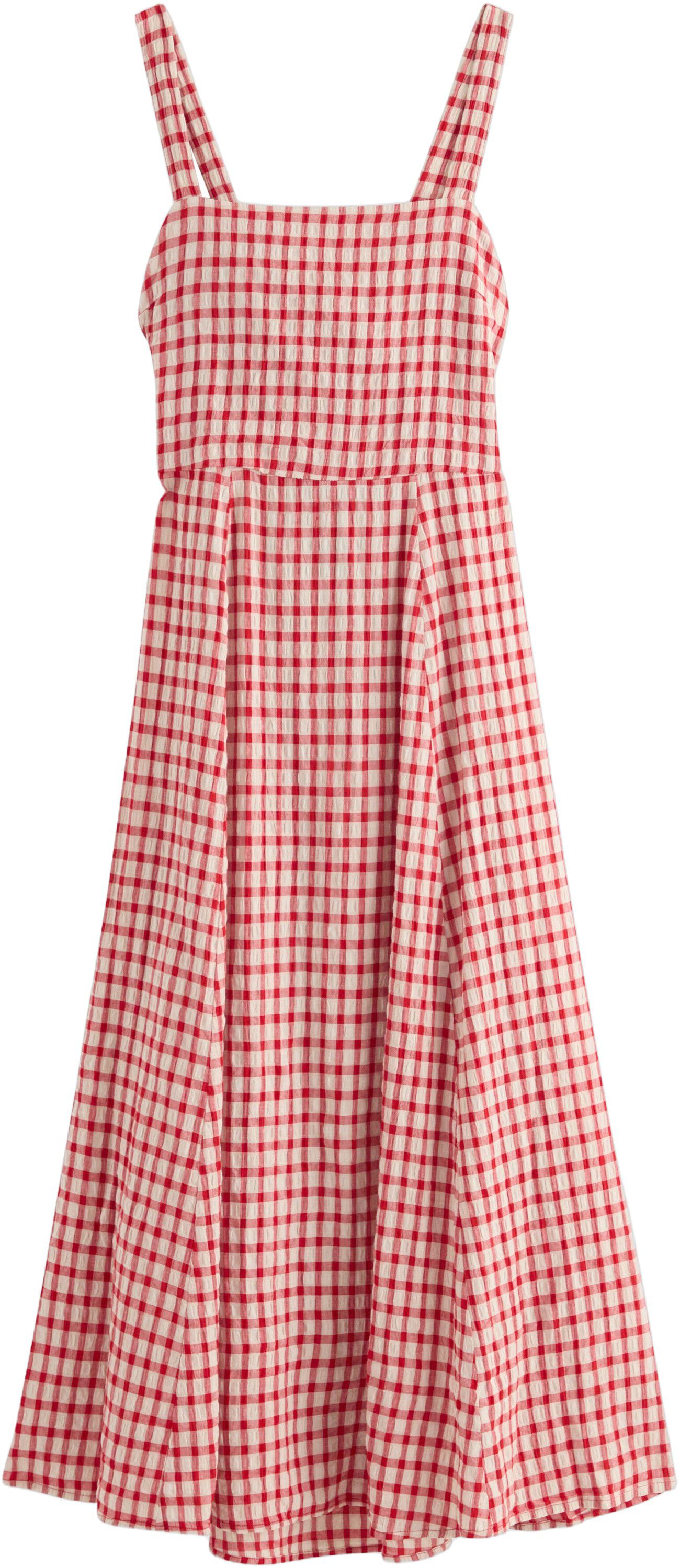 Woven midi dress with open back and