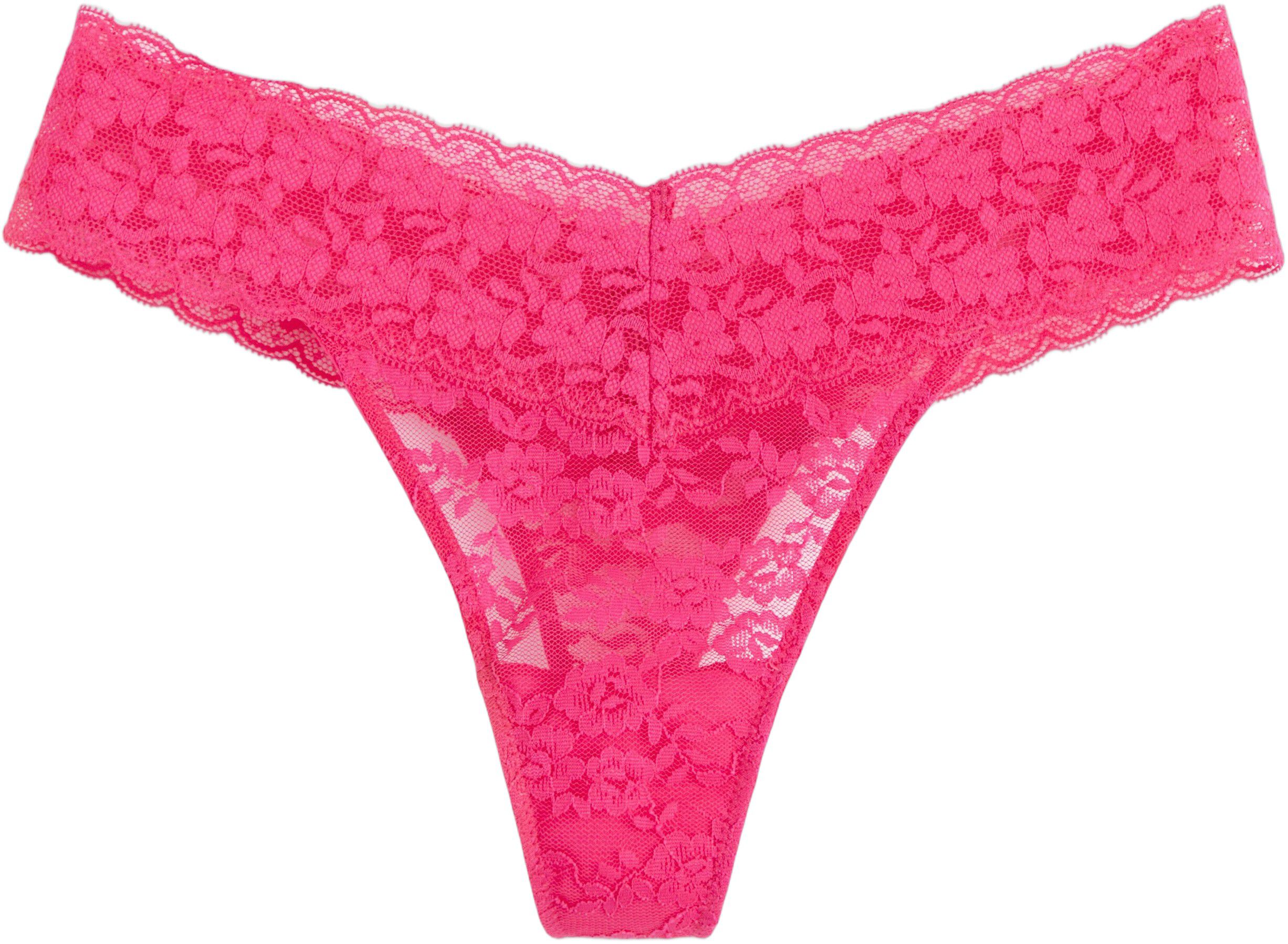 Soft lace thong briefs with a low-r