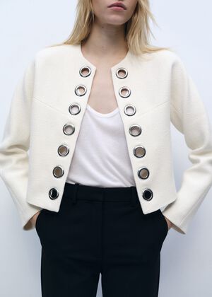 Cotton jacket with die-cut trim