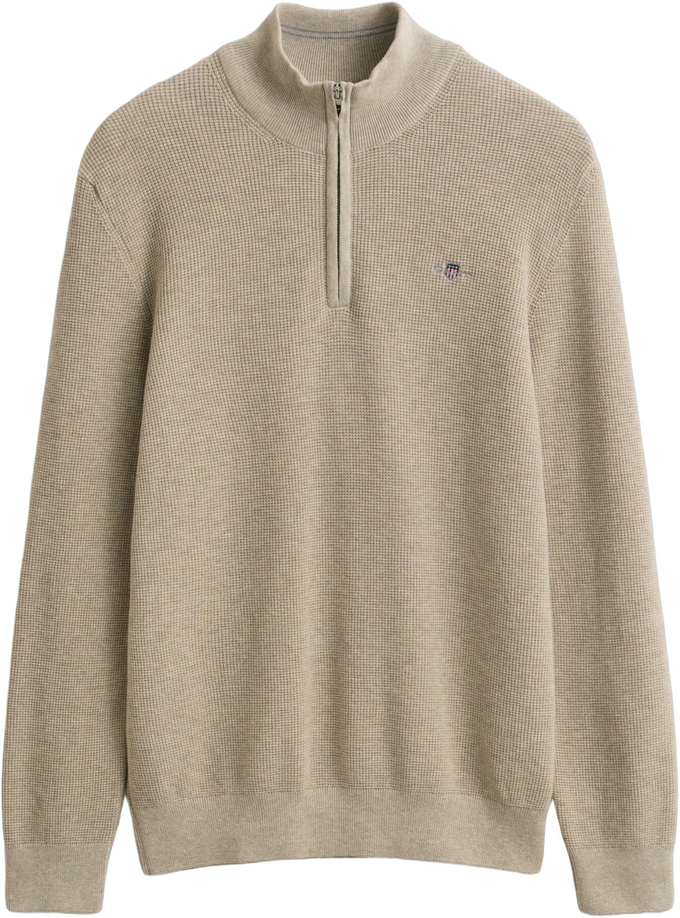 MICRO TEXTURED COTTON HALF ZIP