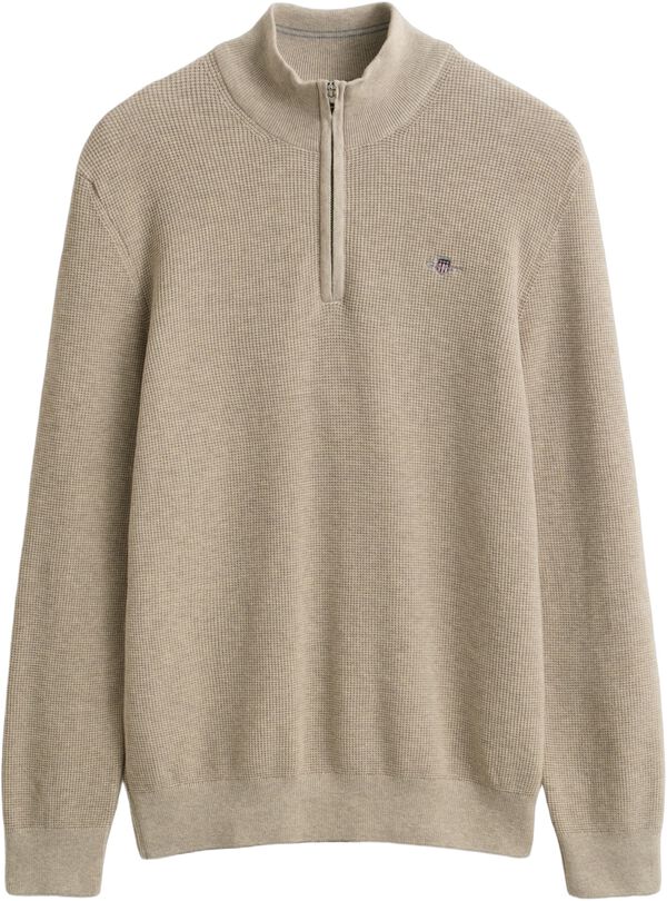 Micro Textured Cotton Half Zip