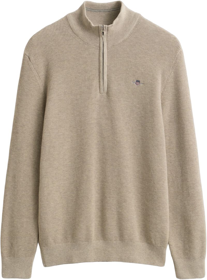 Micro Textured Cotton Half Zip