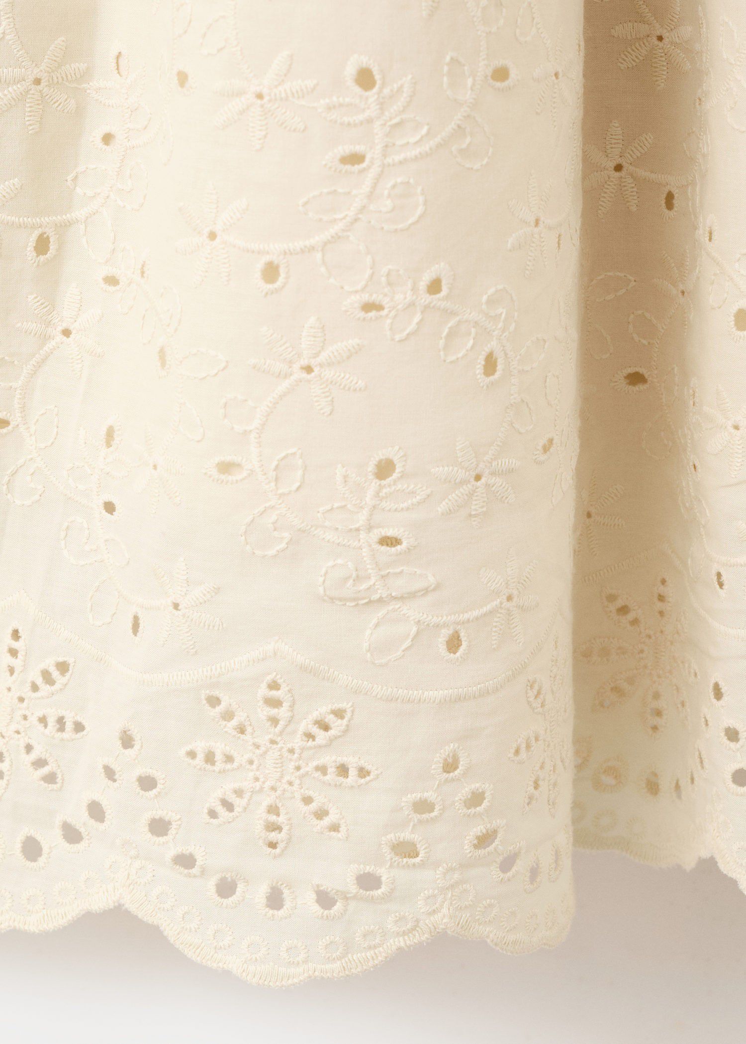 Strapless dress with broderie angla