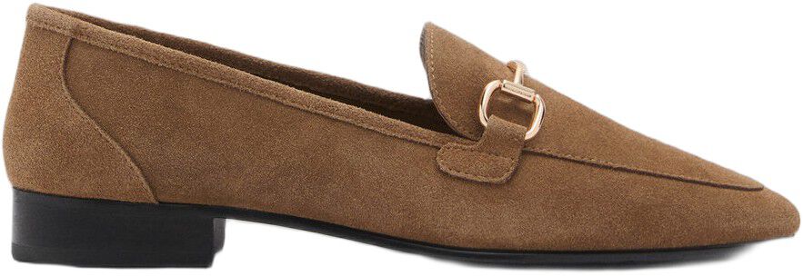 Suede moccasins with buckle