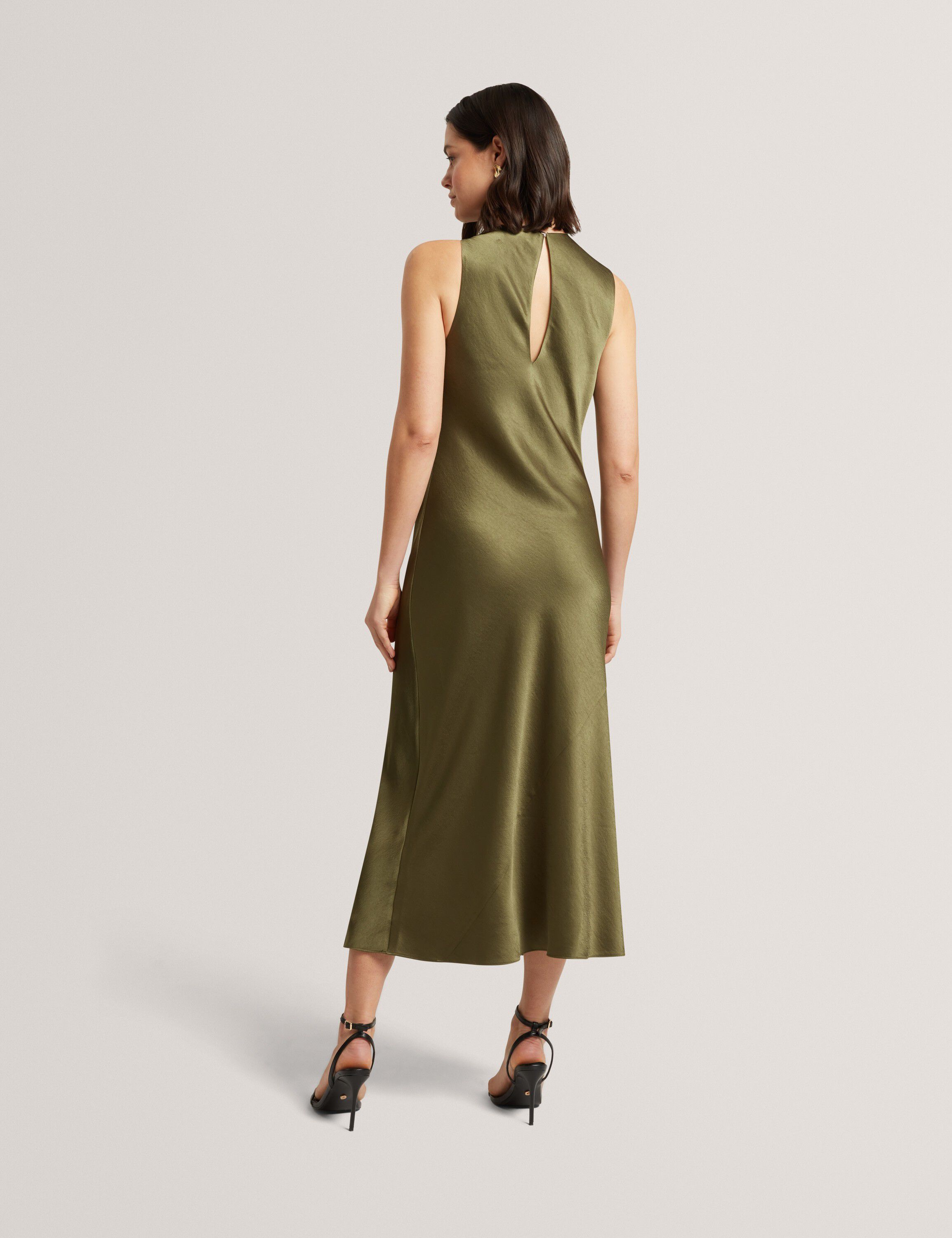 LIIMAA Drape Neck Midi Dress