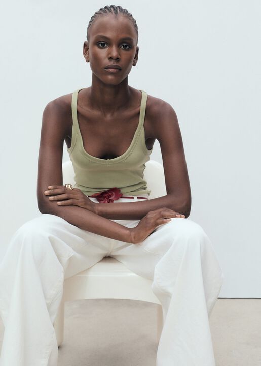 Cotton top with straps