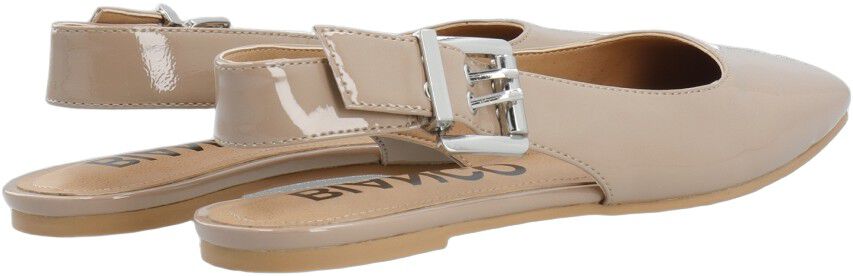 BIAROSE Karr&eacute; Flat Buckle Slingback Faux Leather