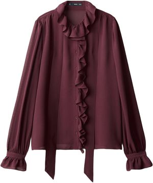 Ruffled blouse with scarf