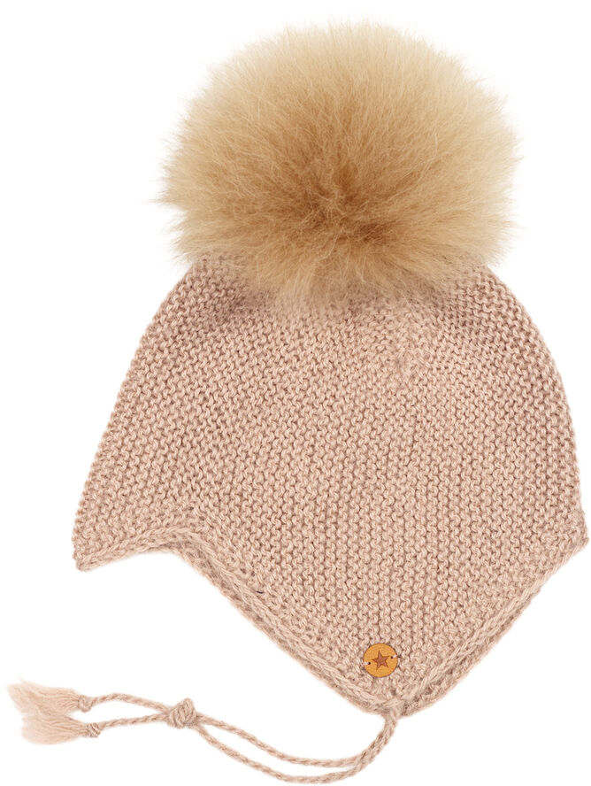 Bonnet Wool Knit Alpaca Pompom