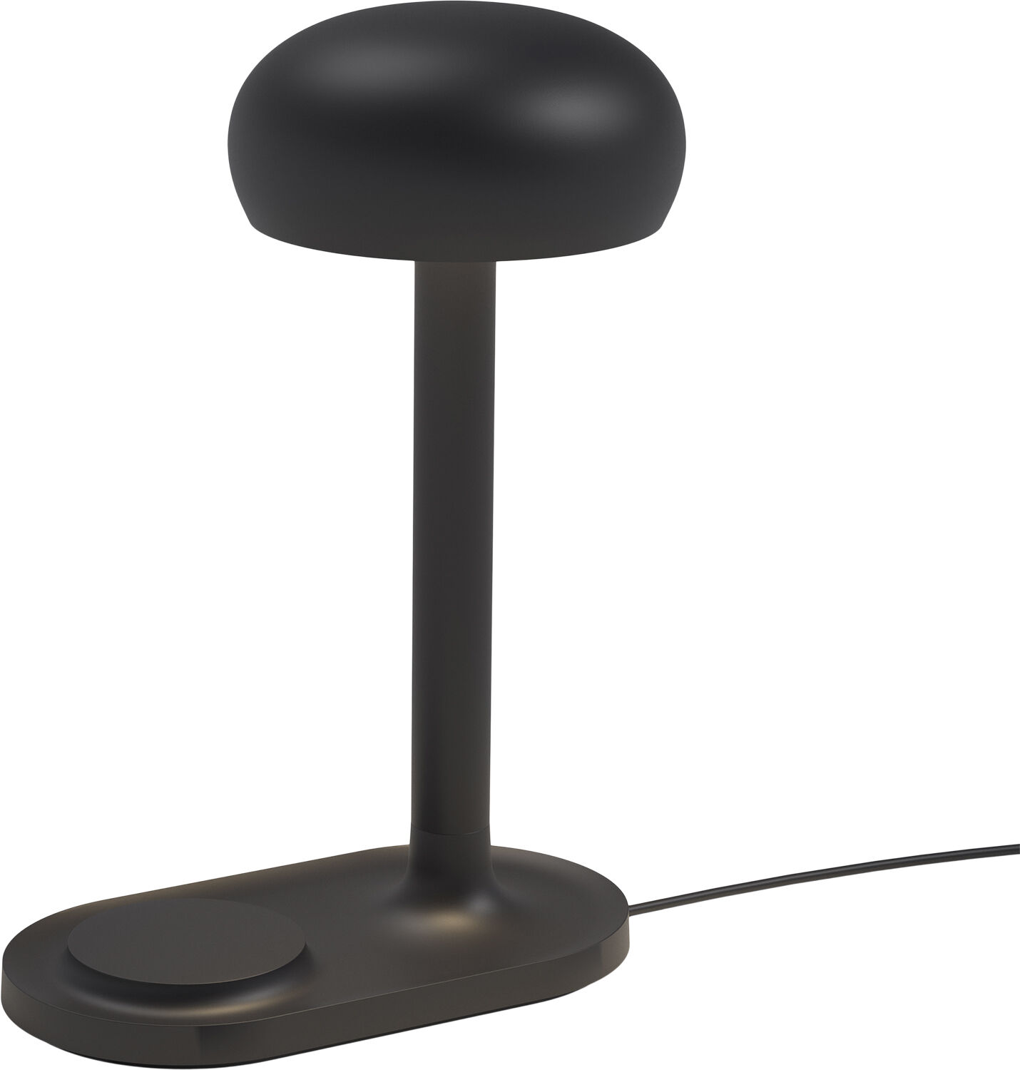 Emendo lampe med Qi tr&aring;dl&oslash;s oplader Black