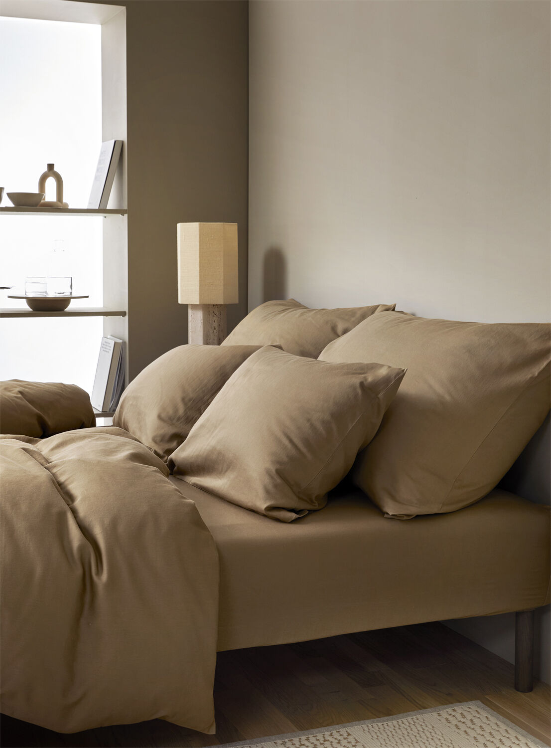 Harmoni stonewashed pudebetr&aelig;k gylden beige