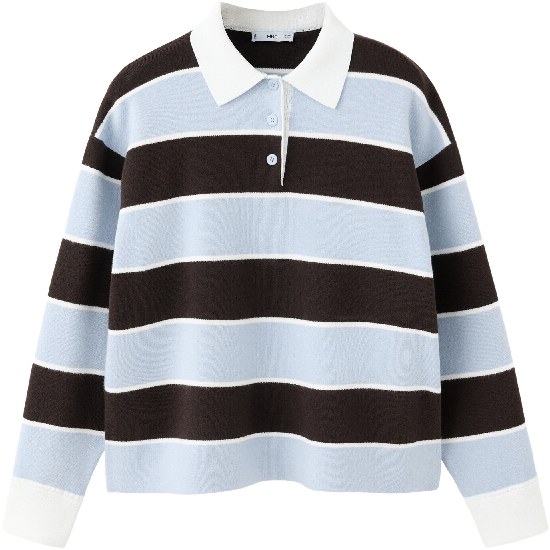 Striped polo neck sweater