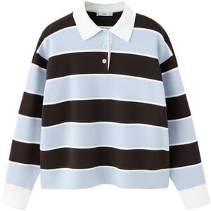 Striped polo neck sweater