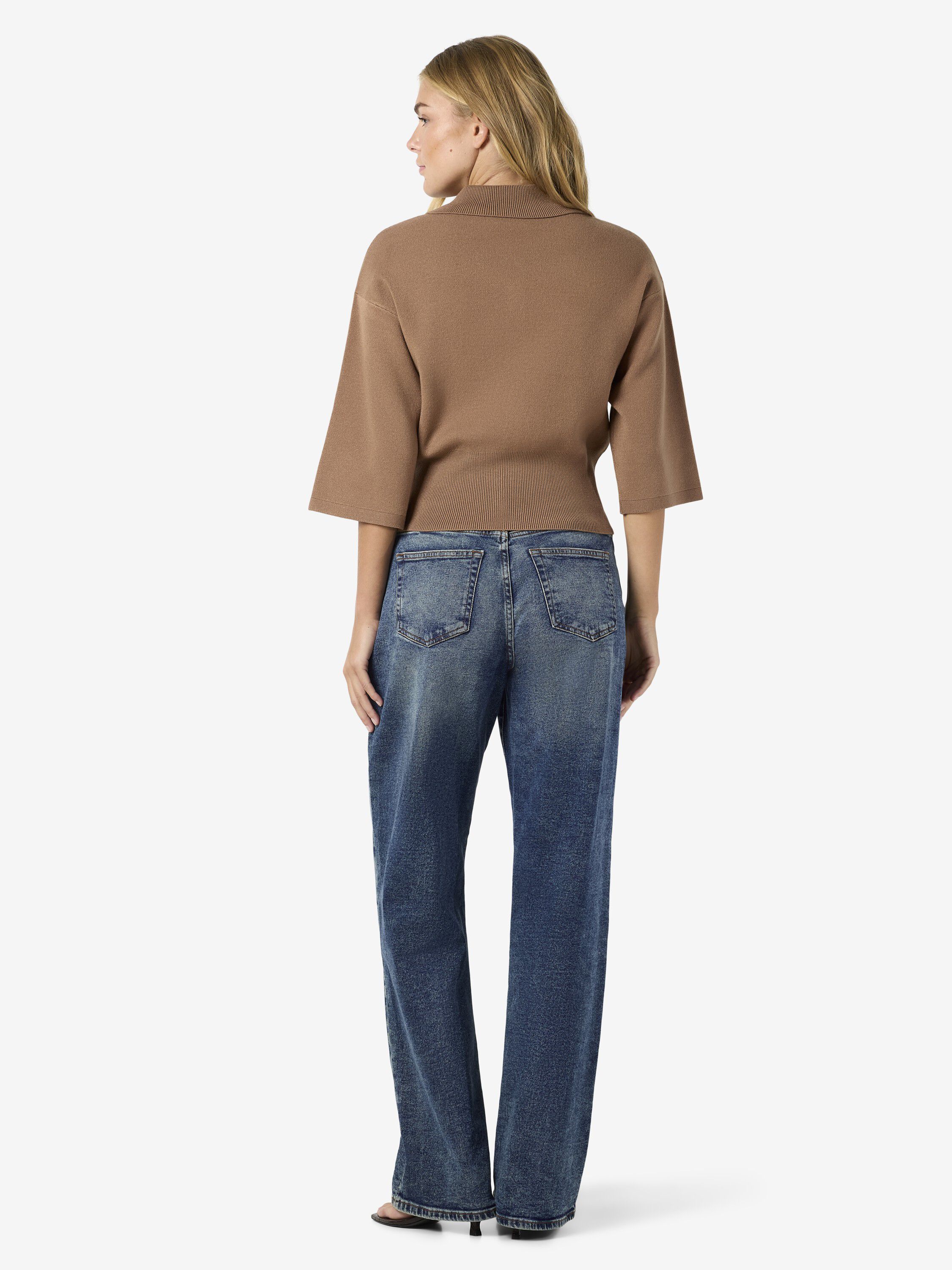 NMSHYLA 3/4 SLEEVE KNIT POLO CARDIG