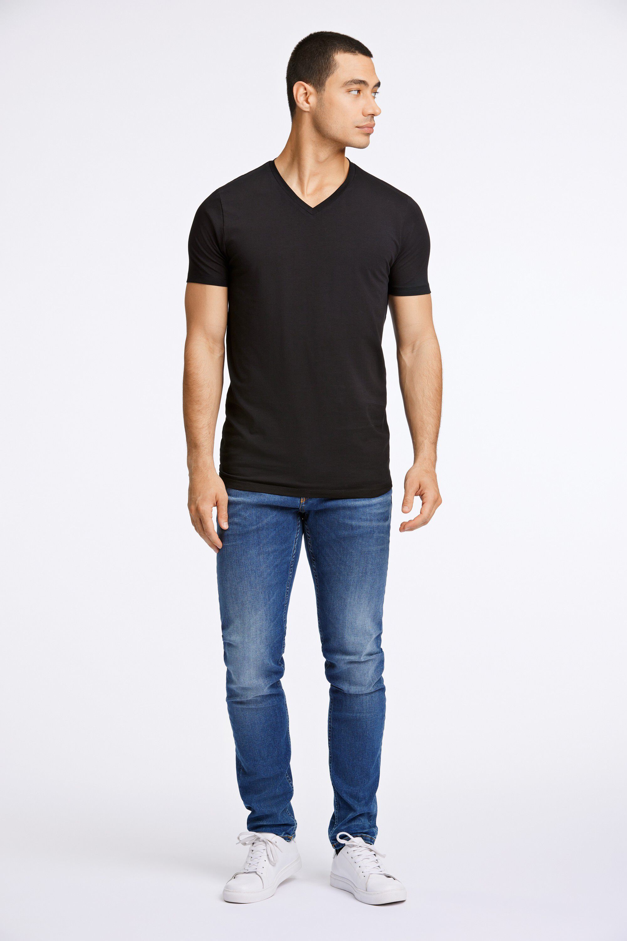 Mens stretch v-neck tee S/S