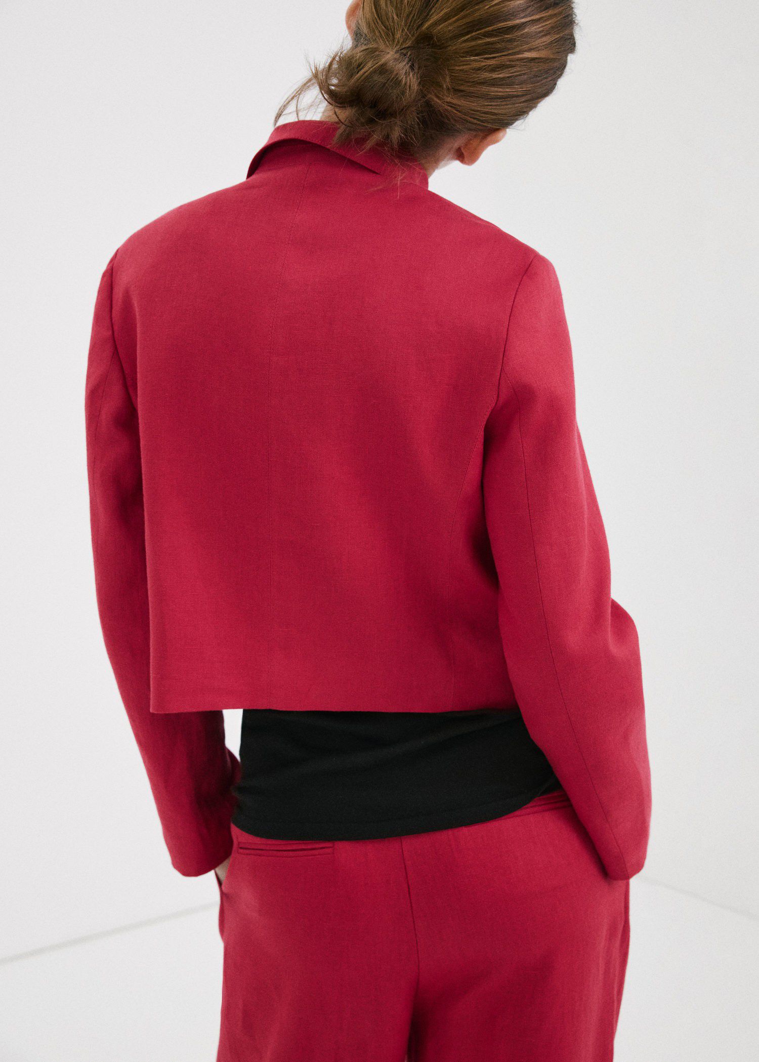 Double-breasted linen jacket