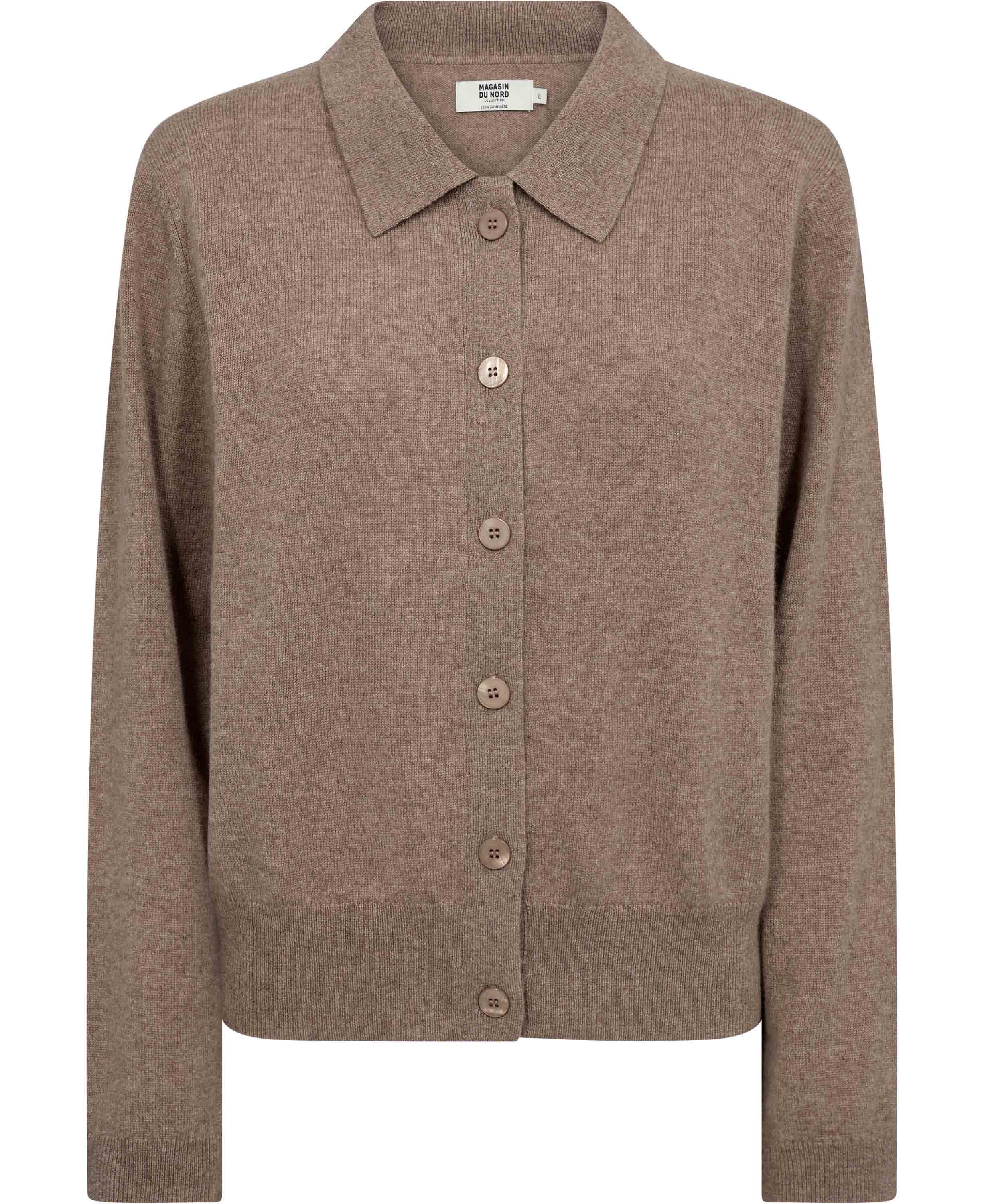 Mabel 15 Lang&aelig;rmede polo strikcardigan - 100% Cashmere
