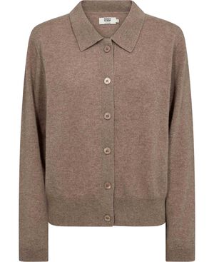 Mabel 15 Langærmede polo strikcardigan - 100% Cashmere