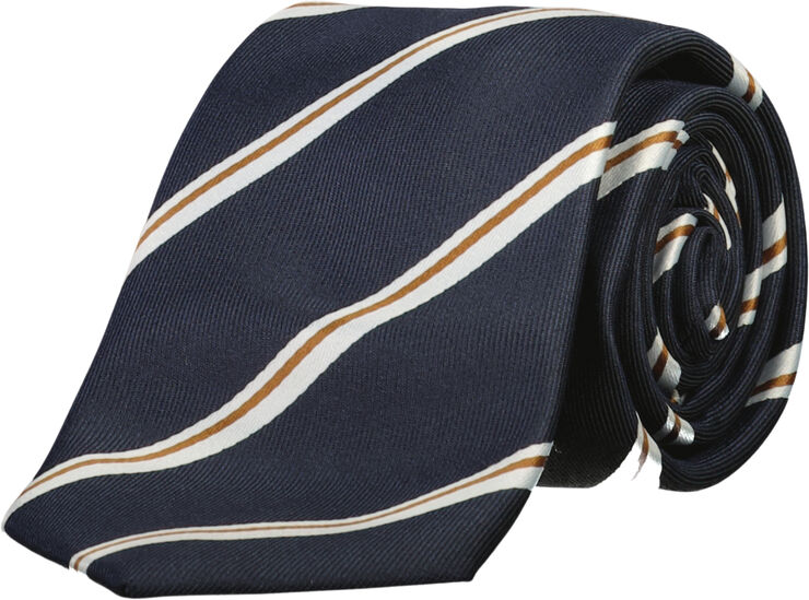Polyester tie with stripe 7 cm