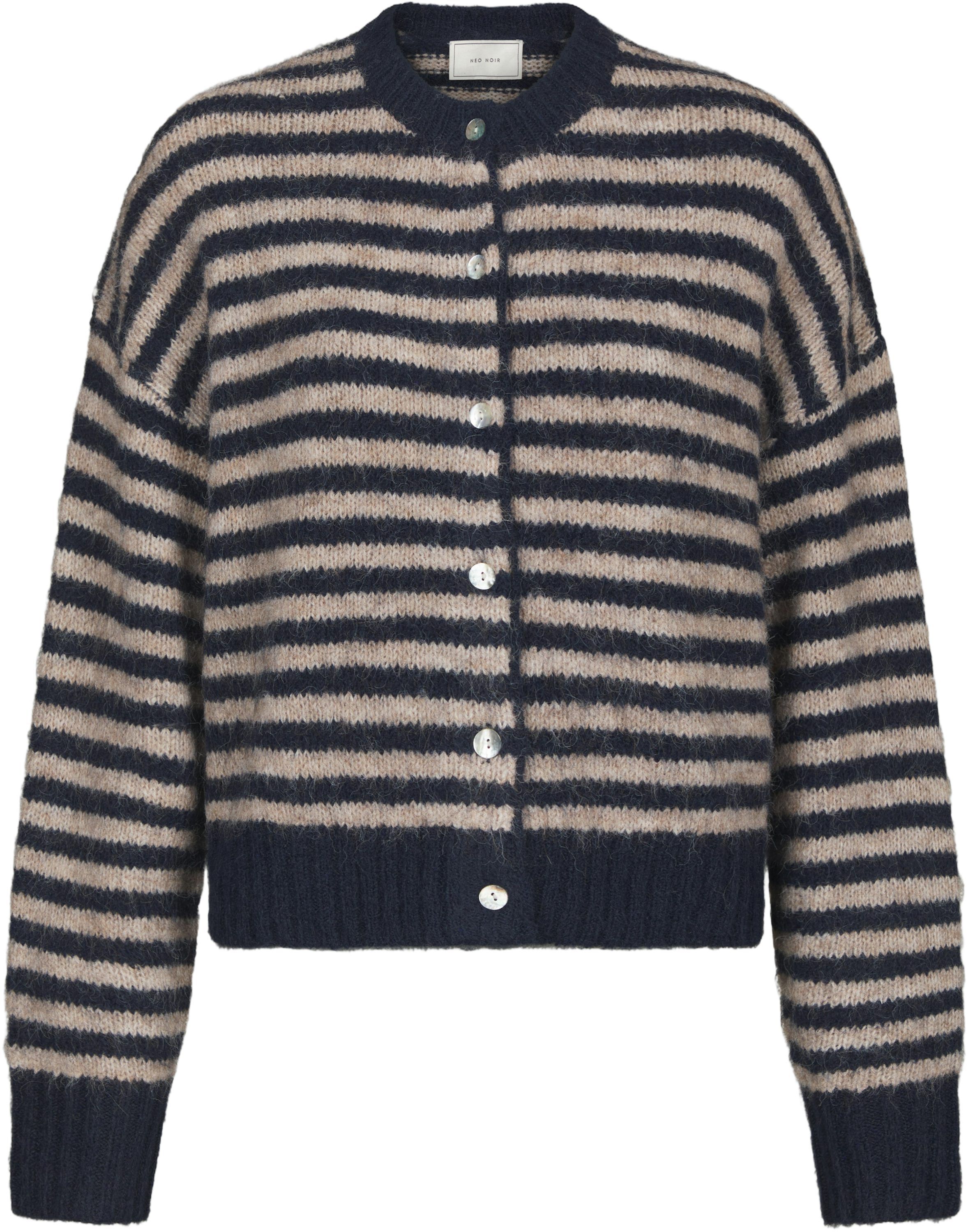 Isana Stripe Fluffy Knit Cardigan