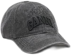 Washed Embroidery Denim Cap