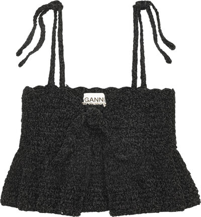 Velvet Crochet Bandeau Strap Top