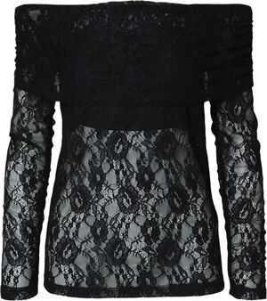 SLFMISTA LS T-NECK REVERSIBLE LACE