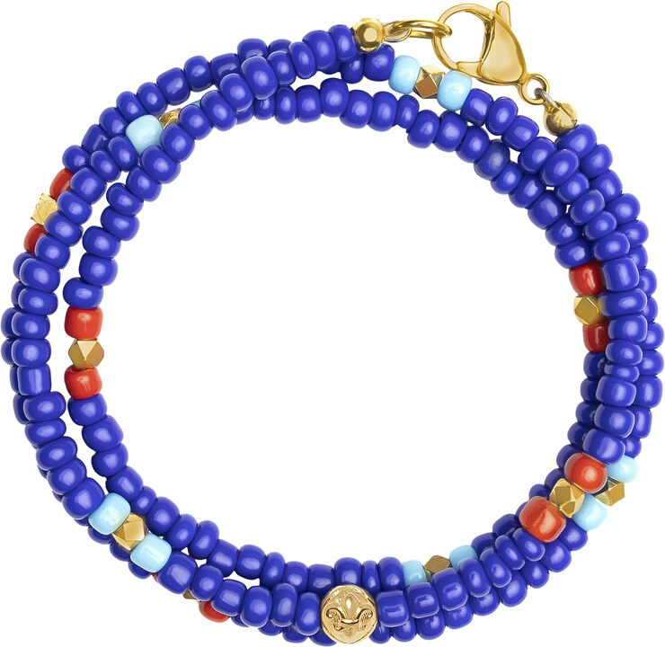 The Mykonos Collection - Blue and Red Vintage Glass Beads wi