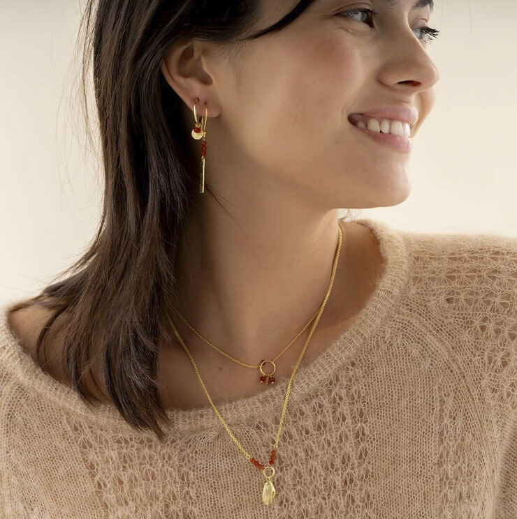 Sentiment Carnelian Citrine Necklace GP