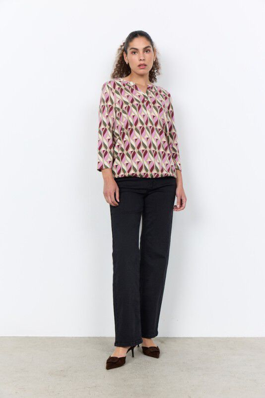 SC-FELICITY AOP 552 Bluse M&oslash;rk r&oslash;d