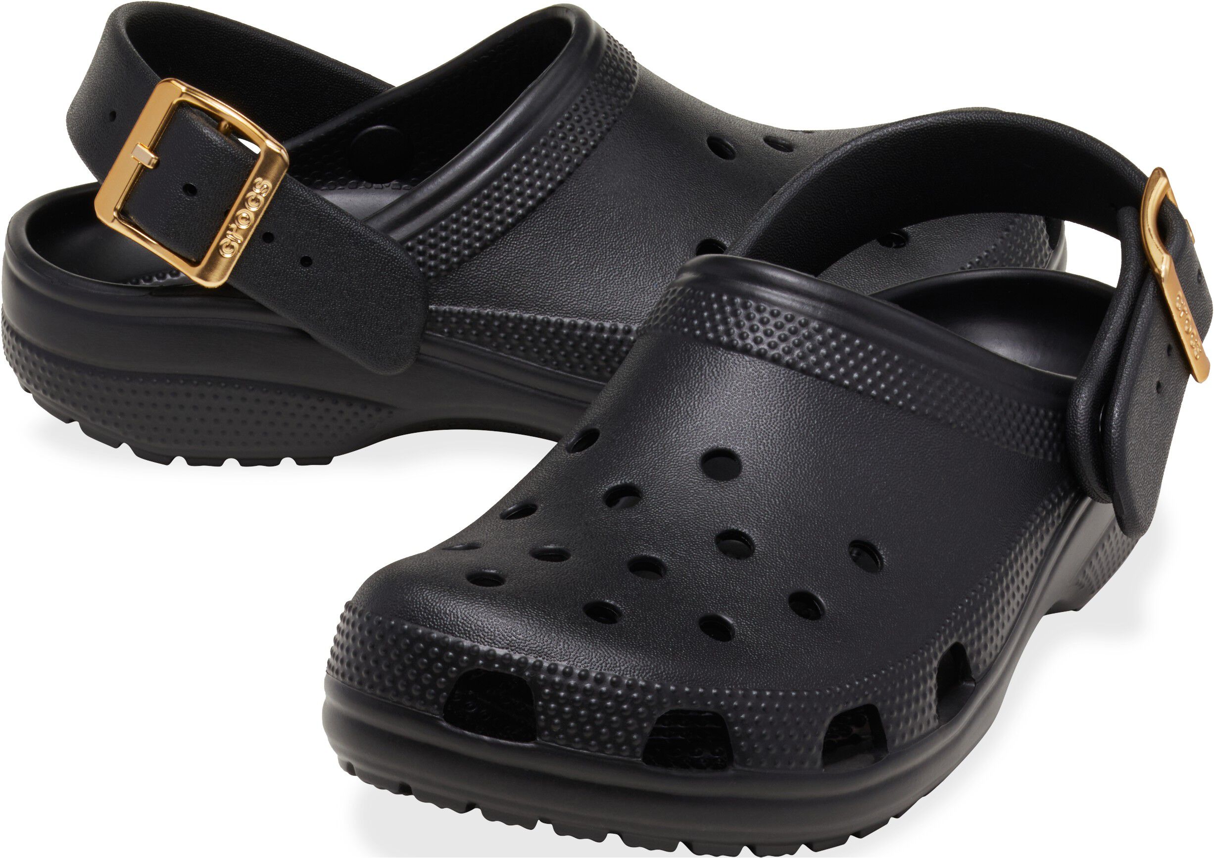 Classic Metallic Buckle Clog Blk