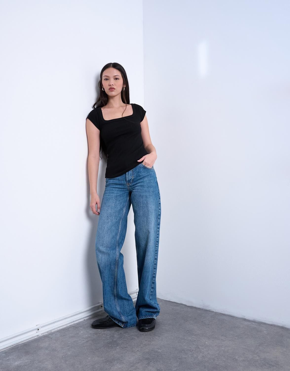 TSMETTE SQUARENECK C/S RIB TEE JRS