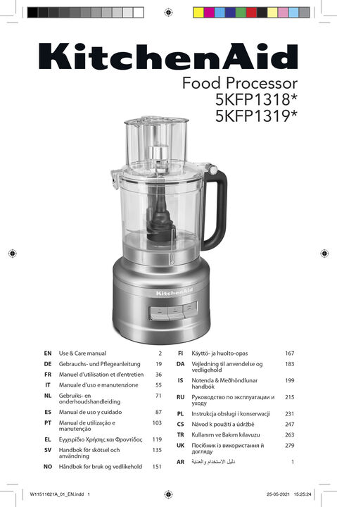 KITCHENAID FOODPROCESSOR 3,1 L, MATTE BLACK 5KFP1319EBM