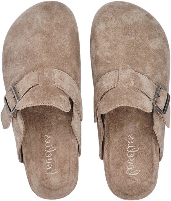 KAMAKURA - SILK COW SUEDE MULES WITH BUCKLE