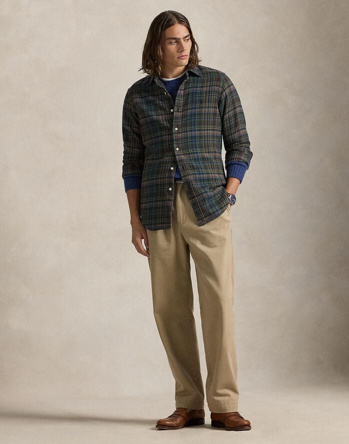 Custom Fit Plaid Brushed Flannel Shirt