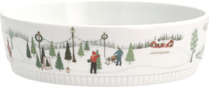 Skål lav nr. 4 Vinter 1,2 liter 20 cm Hvid Ovnfast porcelæn