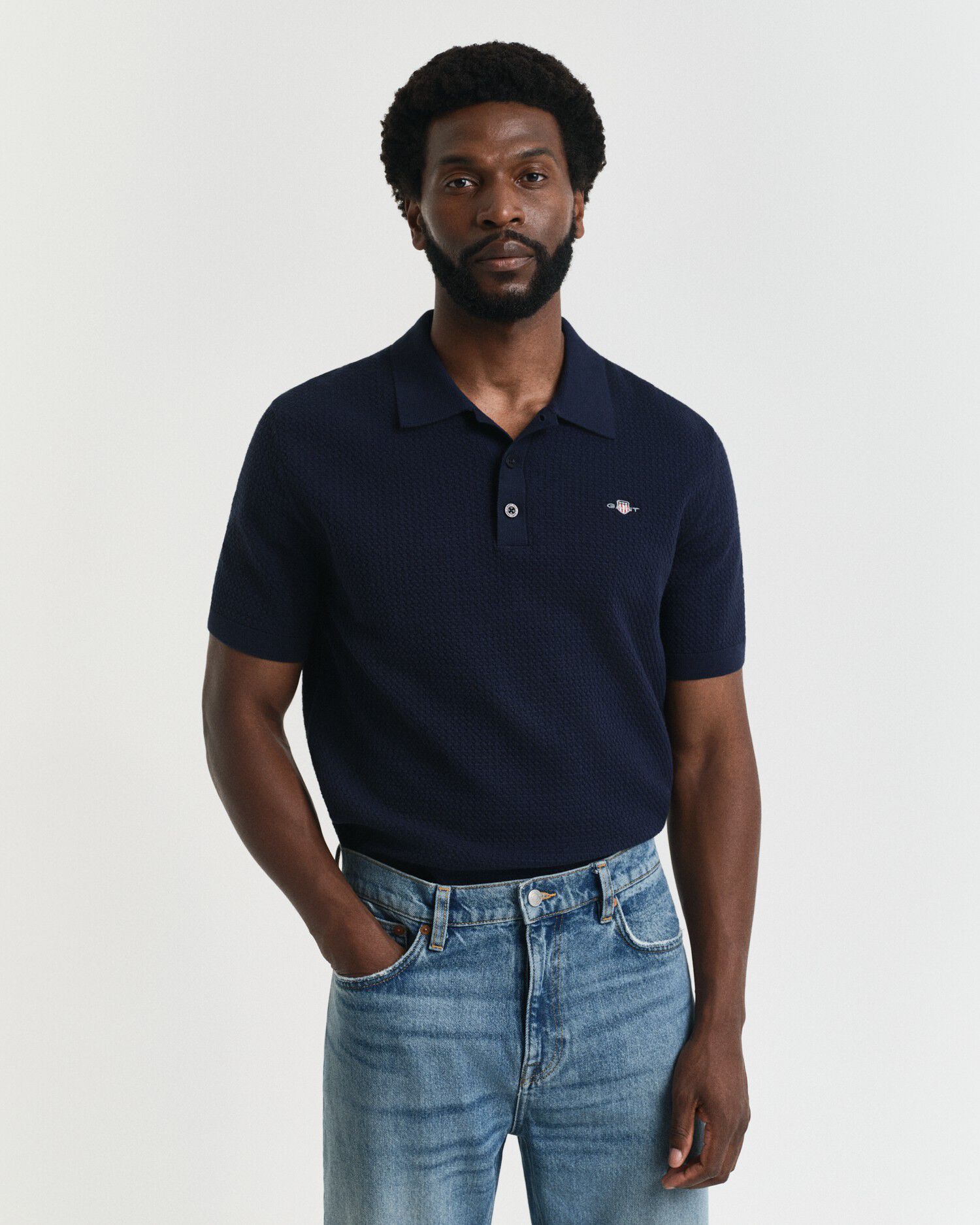 TEXTURED COTTON SS POLO