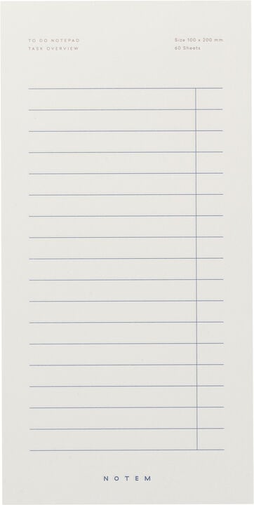 Huskeliste blok, hvid og navy