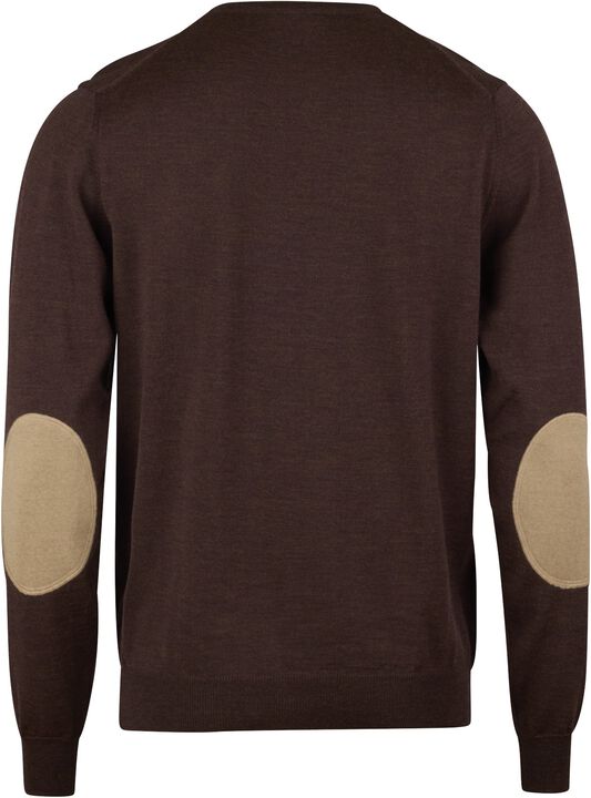 Sweater Knitted Crew Neck With Patch Merino Wool