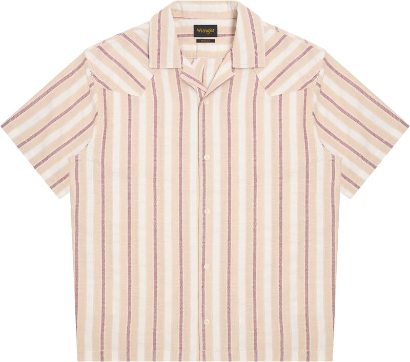 Ss W Resort Shirt Tan Ruby Wine