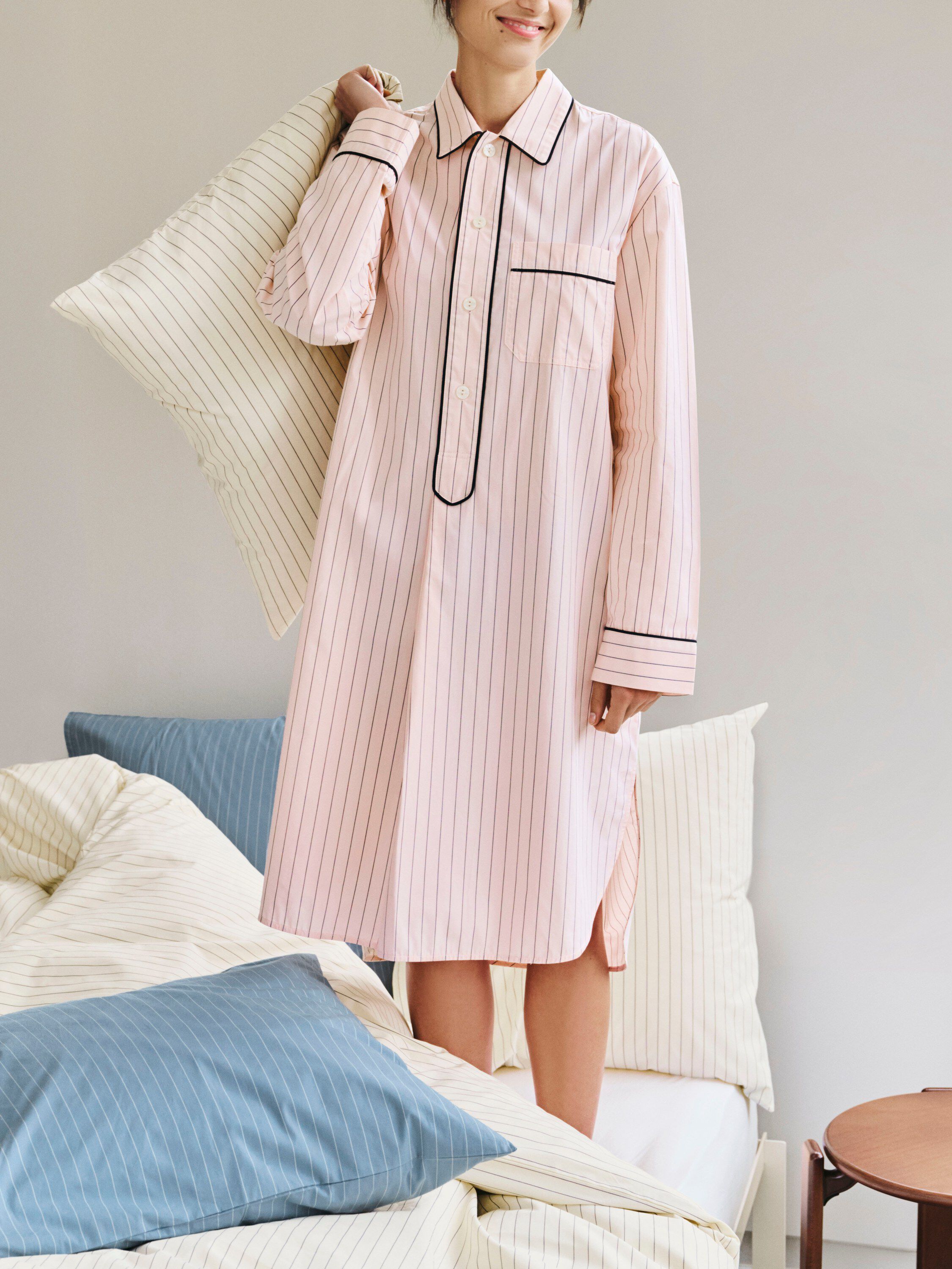 Fineline Long Nightshirt-S/M-Soft pink