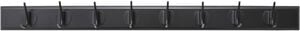 EDGY coat rack, 8 hooks - black w. black finish