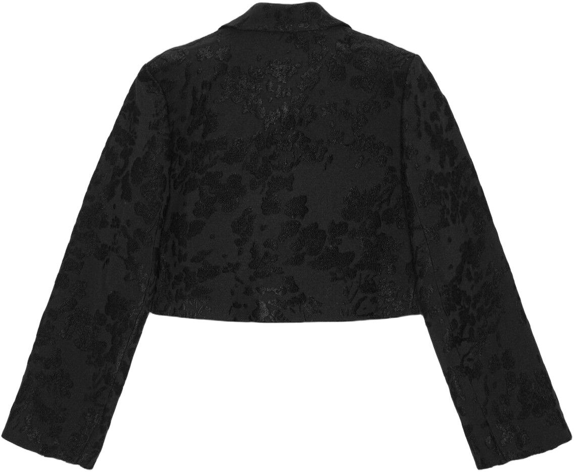 Boucle Jacquard Suiting Cropped Bla