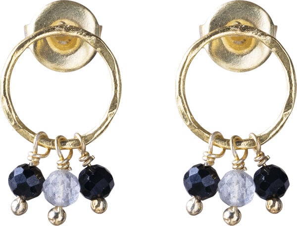 Genuine Black Onyx Labradorite Earrings GP