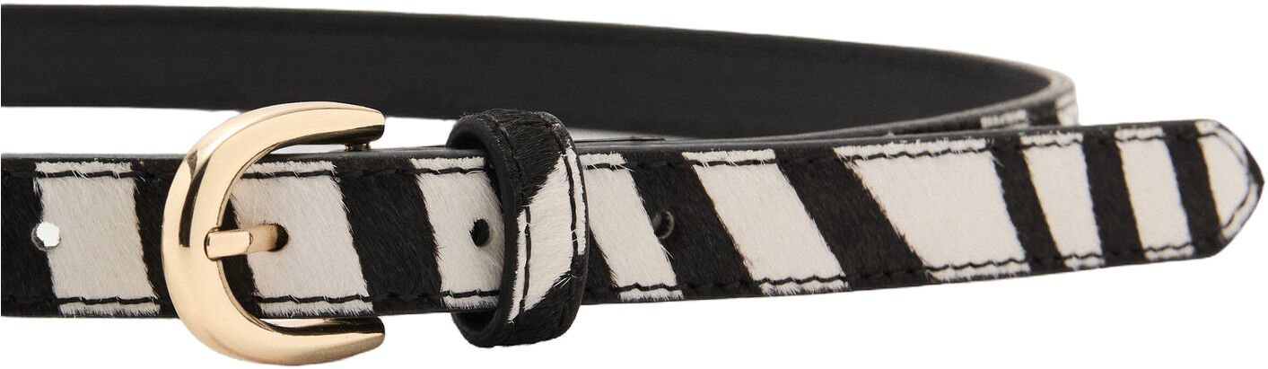 Animal print leather belt