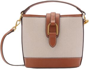 Contrasting canvas bucket bag