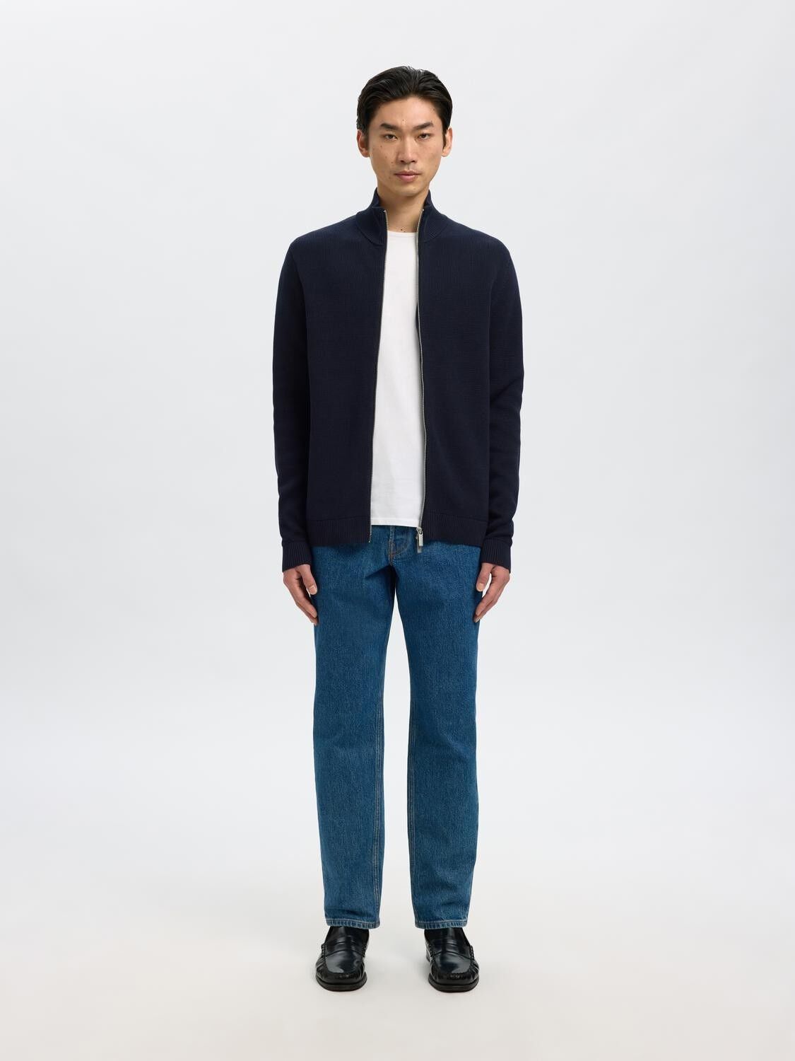 SLMDANE LS KNIT STRUCTURE FULL ZIP