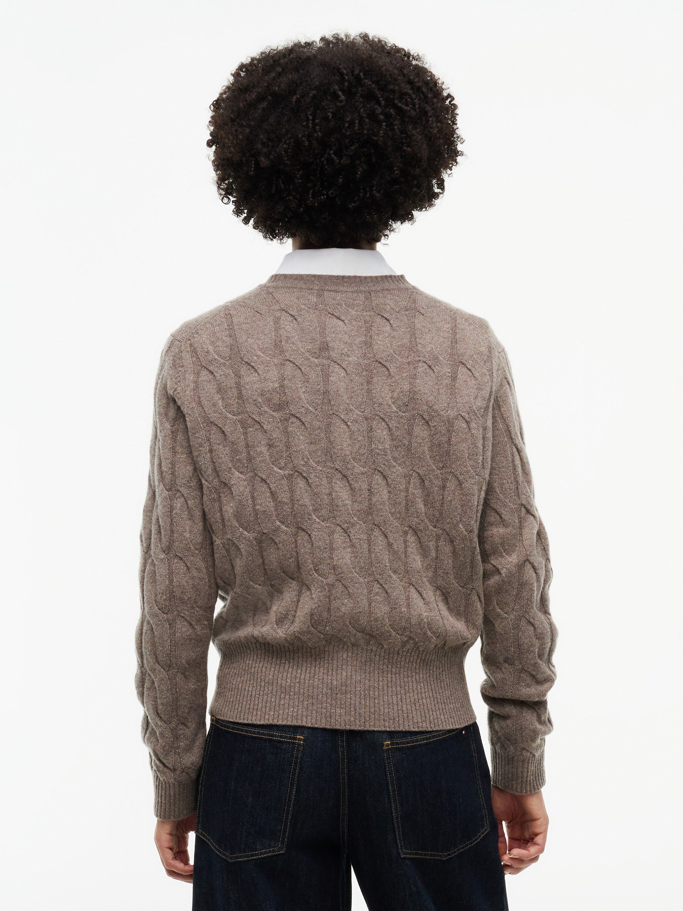 Pure Wool Cable Knit Slim Cardigan