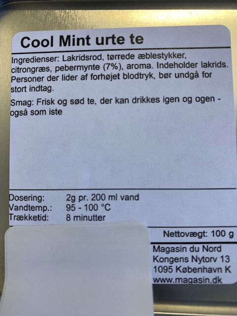 Magasin Cool Mint Urte te 100g