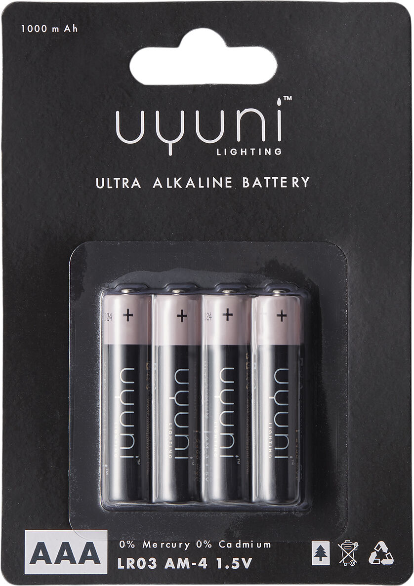 AAA Battery, 1,5V, 1000mAh - 4 pack